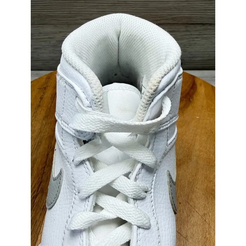 Nike Air Jordan 1 Retro Mid TD Football Cleats White Grey Fog FJ6805-101 Men 7.5